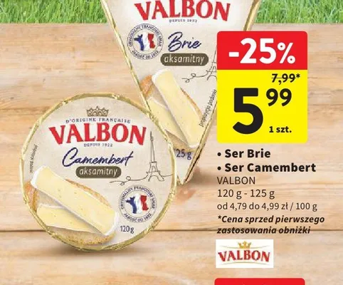 Ser Brie Valbon promocja w Intermarche