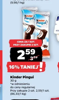 Deser mleczny Kinder Pingui promocja w Netto