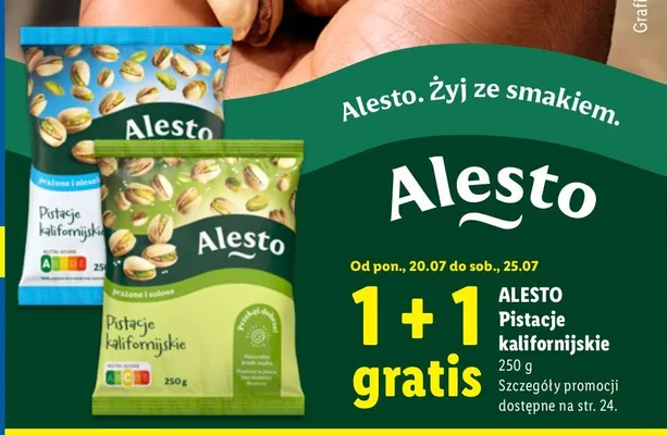 Pistacje kalifornijskie Alesto promocja w Lidl