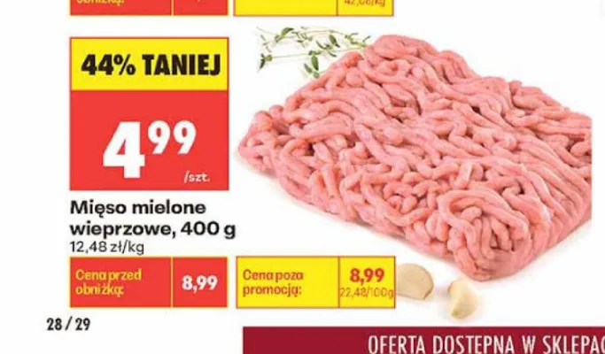 Mięso mielone wieprzowe promocja w Biedronka