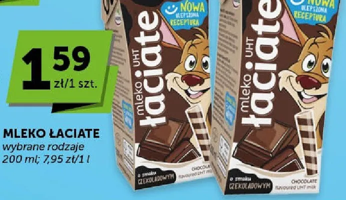 Mleko Łaciate czekoladowe promocja w Groszek