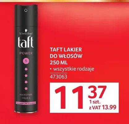 Lakier do włosów Taft promocja w Selgros