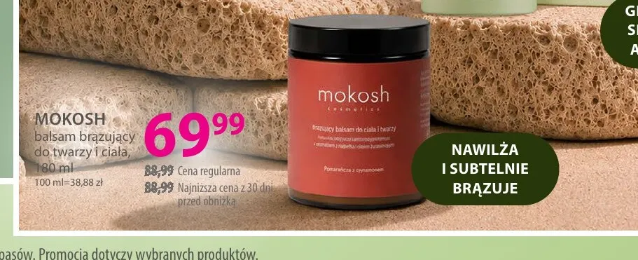 Balsam brązujący do twarzy i ciała Mokosh promocja w Hebe