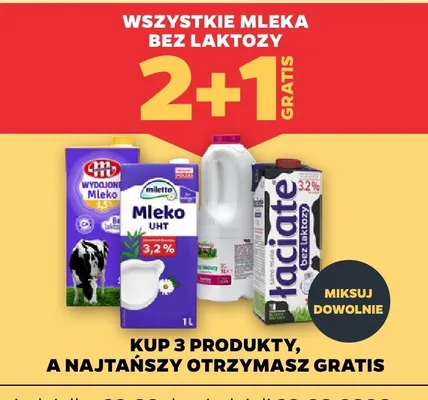 Mleko UHT 3,2% bez laktozy promocja w Netto