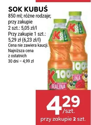 Sok Kubuś promocja w Stokrotka