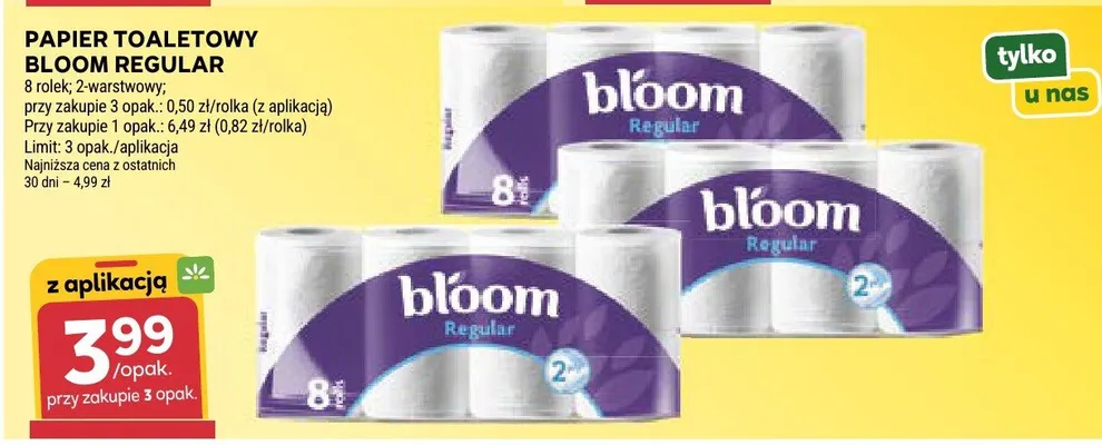 Papier toaletowy Bloom Regular 2-warstwowy promocja w Stokrotka
