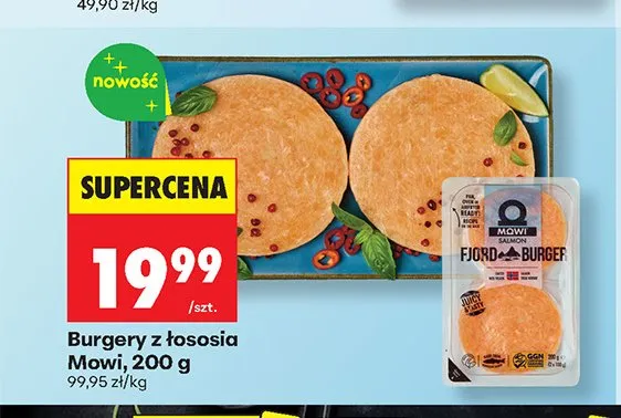 Burgery z łososia Mowi promocja w Biedronka