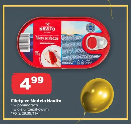 Filety ze śledzia w pomidorach Navito promocja w Netto
