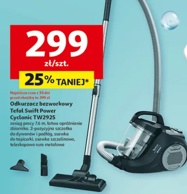 Odkurzacz bezworkowy Cyclonic TW2925 promocja w Auchan