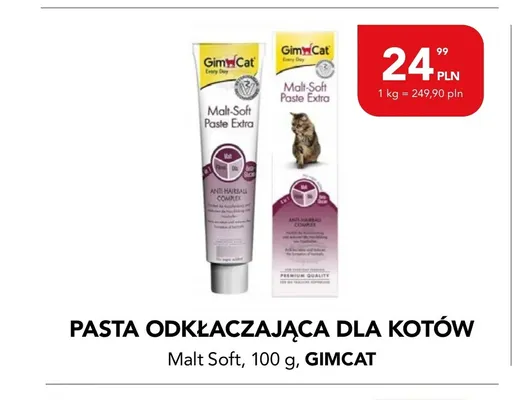 Pasta odkłaczająca dla kotów Malt Soft GimCat promocja w Aquael zoo