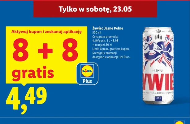 Piwo Żywiec Jasne Pełne promocja w Lidl