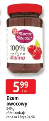 Dżem owocowy malinowy Mamie Douceur promocja w Leclerc