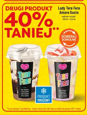 Lody Tere Fere Amore Gusto o smaku śmietankowo-malinowo-cytrynowym z sosem o smaku truskawkowym promocja w POLOmarket