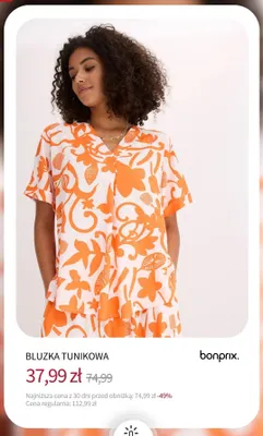 Bluzka tunikowa Bonprix promocja w bonprix