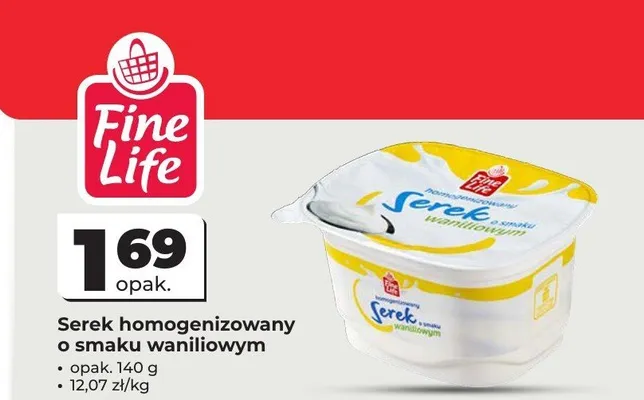 Serek homogenizowany o smaku waniliowym Fine Life promocja w Odido