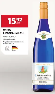 Wino Liebfraumilch białe półsłodkie Niemcy promocja w Stokrotka