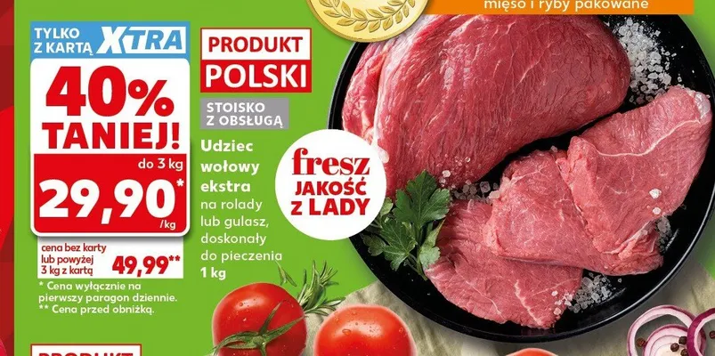 Udziec wołowy ekstra promocja w Kaufland