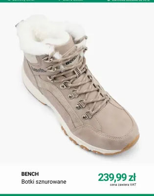 Botki sznurowane Bench promocja w Deichmann