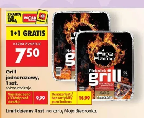 Grill jednorazowy Fire Flame promocja w Biedronka