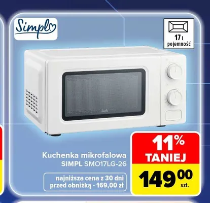 Kuchenka mikrofalowa Simpl SMO17LG-26 promocja w Carrefour