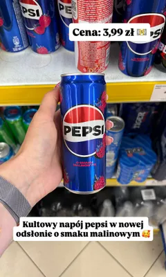 Napój gazowany Pepsi o smaku malinowym promocja w Dino