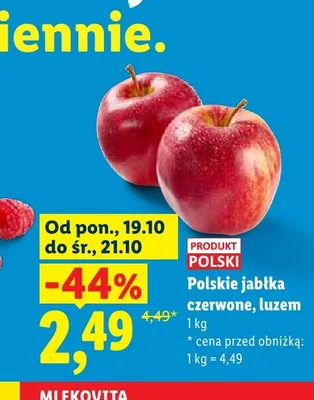 Jabłka czerwone polskie luzem Lidl promocja w Lidl