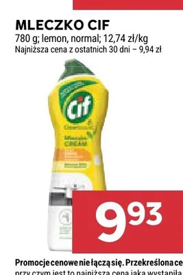 Mleczko do czyszczenia Cif Cream promocja w Stokrotka