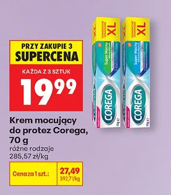 Krem mocujący do protez Corega różne rodzaje promocja w Biedronka