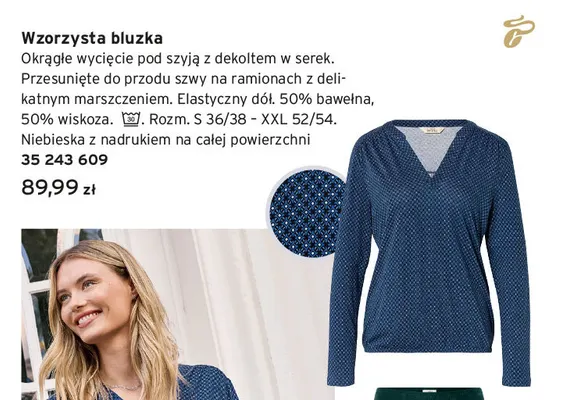 Wzorzysta bluzka promocja w Tchibo