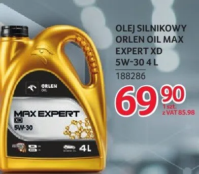 Olej silnikowy Orlen Max Expert XD 5W-30 4 L promocja w Selgros