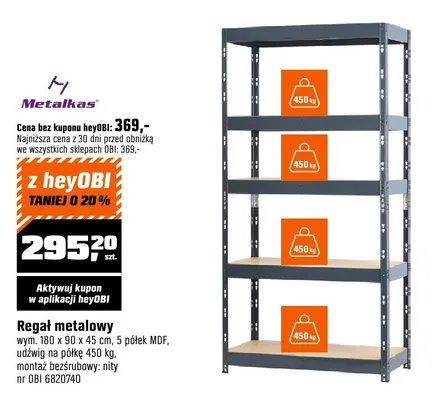 Regał metalowy promocja w OBI