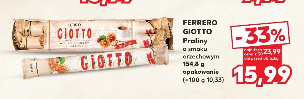Praliny o smaku orzechowym Ferrero Giotto promocja w Kaufland