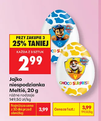 Jajko niespodzianka Meltié promocja w Biedronka