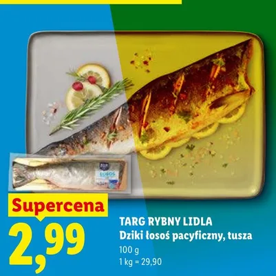 Dziki łosoś pacyficzny tusza Targ Rybny Lidla promocja w Lidl