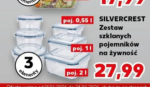 Zestaw szklanych pojemników na żywność SILVERCREST promocja w Kaufland