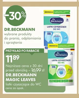 Listki czyszczące do WC Dr. Beckmann Magic Leaves promocja w Super-Pharm