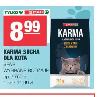 Karma sucha dla kota SPAR promocja w SPAR