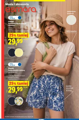 Szorty damskie z wiskozą Esmara promocja w Lidl
