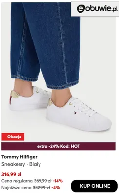 Sneakersy białe Tommy Hilfiger promocja w eobuwie.pl