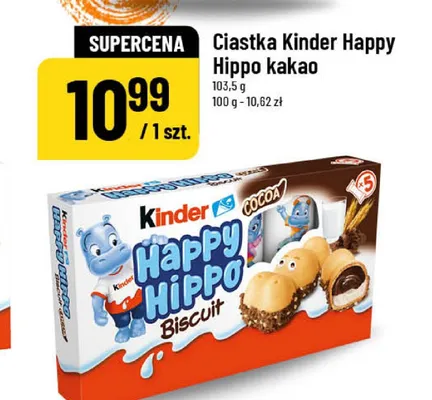 Ciastka Kinder Happy Hippo kakao promocja w POLOmarket