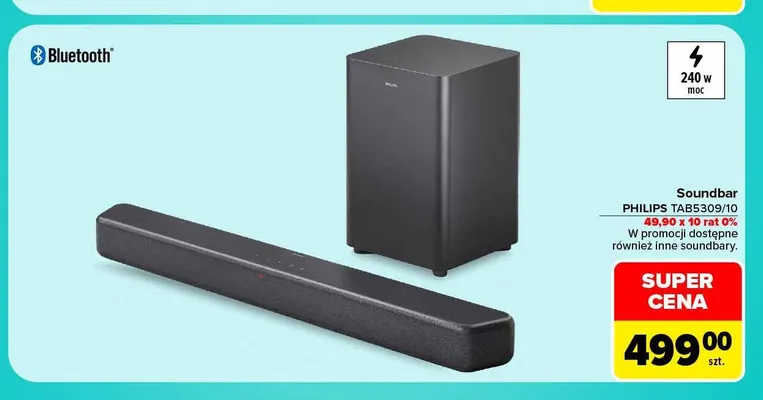 Soundbar TAB5309/10 Philips promocja w Carrefour