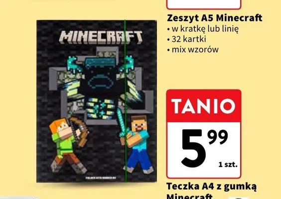 Teczka A4 z gumką Minecraft Astra promocja w Intermarche