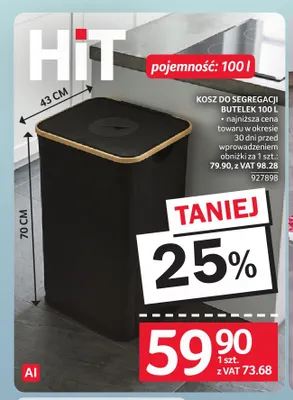 Kosz do segregacji butelek 100 l promocja w Selgros