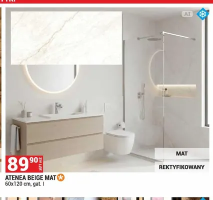 Płytka Atenea Beige Mat promocja w Merkury Market