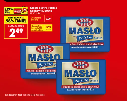 Masło ekstra Polskie Mlekovita promocja w Biedronka