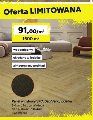 Panel winylowy Spc Dąb Veno jodełka 5+1 mm promocja w Bricoman