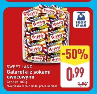 Galaretki z sokami owocowymi Sweet Land Happy promocja w Aldi
