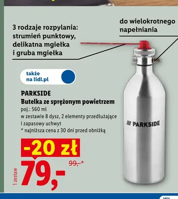 Butelka ze sprężonym powietrzem Parkside promocja w Lidl