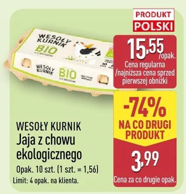Jaja z chowu ekologicznego promocja w Aldi