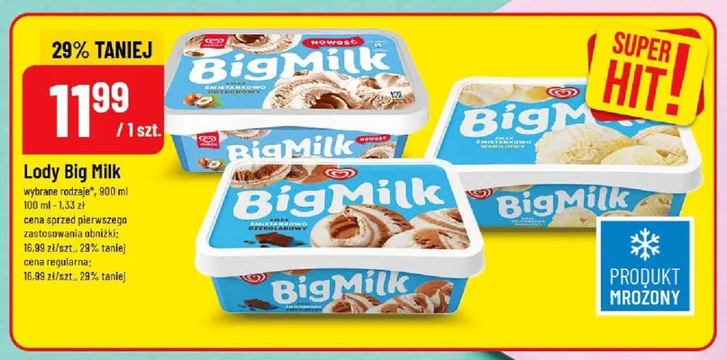 Lody Algida Big Milk Śmietankowo Waniliowy promocja w POLOmarket